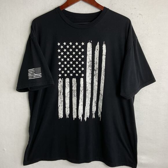 Rothco Distressed US Flag Mens Size 3XL Black Long Sleeve T Shirt - Picture 2 of 10